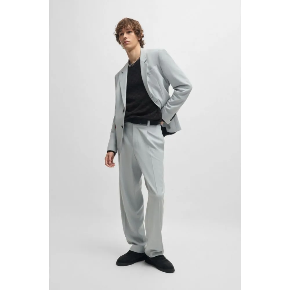 Cotton relaxed-fit sweater with jacquard pattern