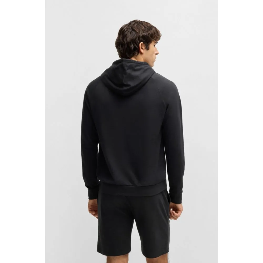 Cotton-terry hoodie with stripe print