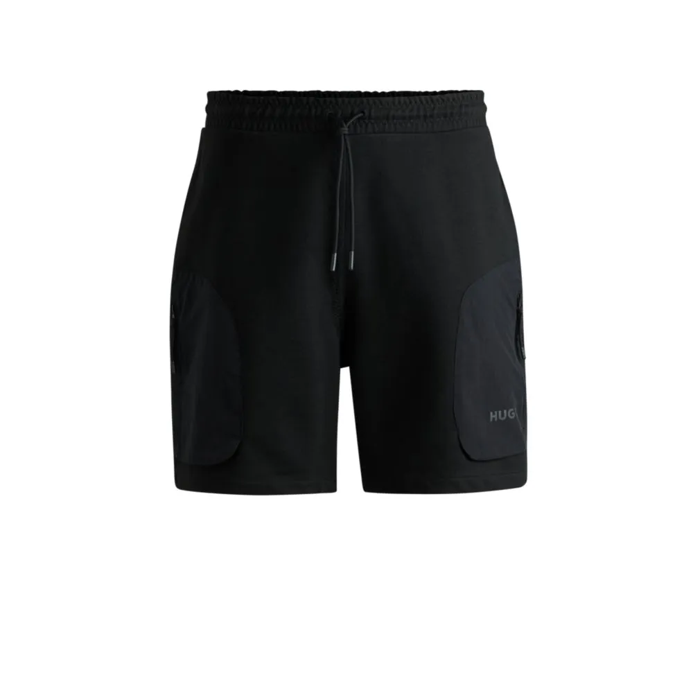 Cotton-terry relaxed-fit shorts with logo print