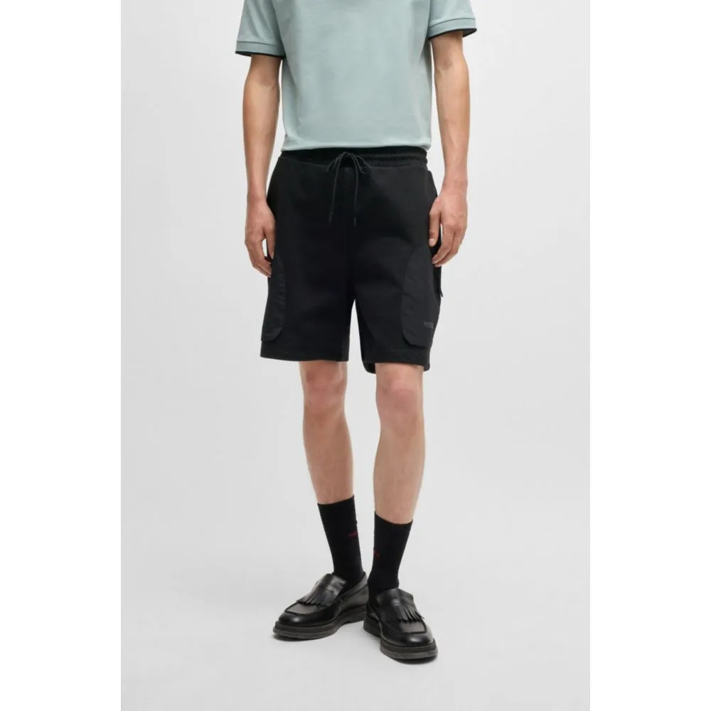 Cotton-terry relaxed-fit shorts with logo print