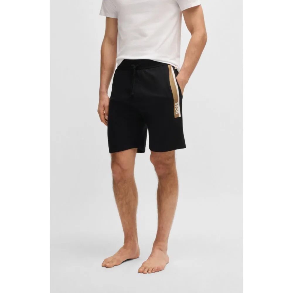 Cotton-terry shorts with stripe print