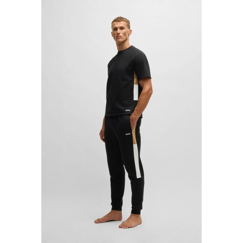 Cotton-terry T-shirt with contrast side panels