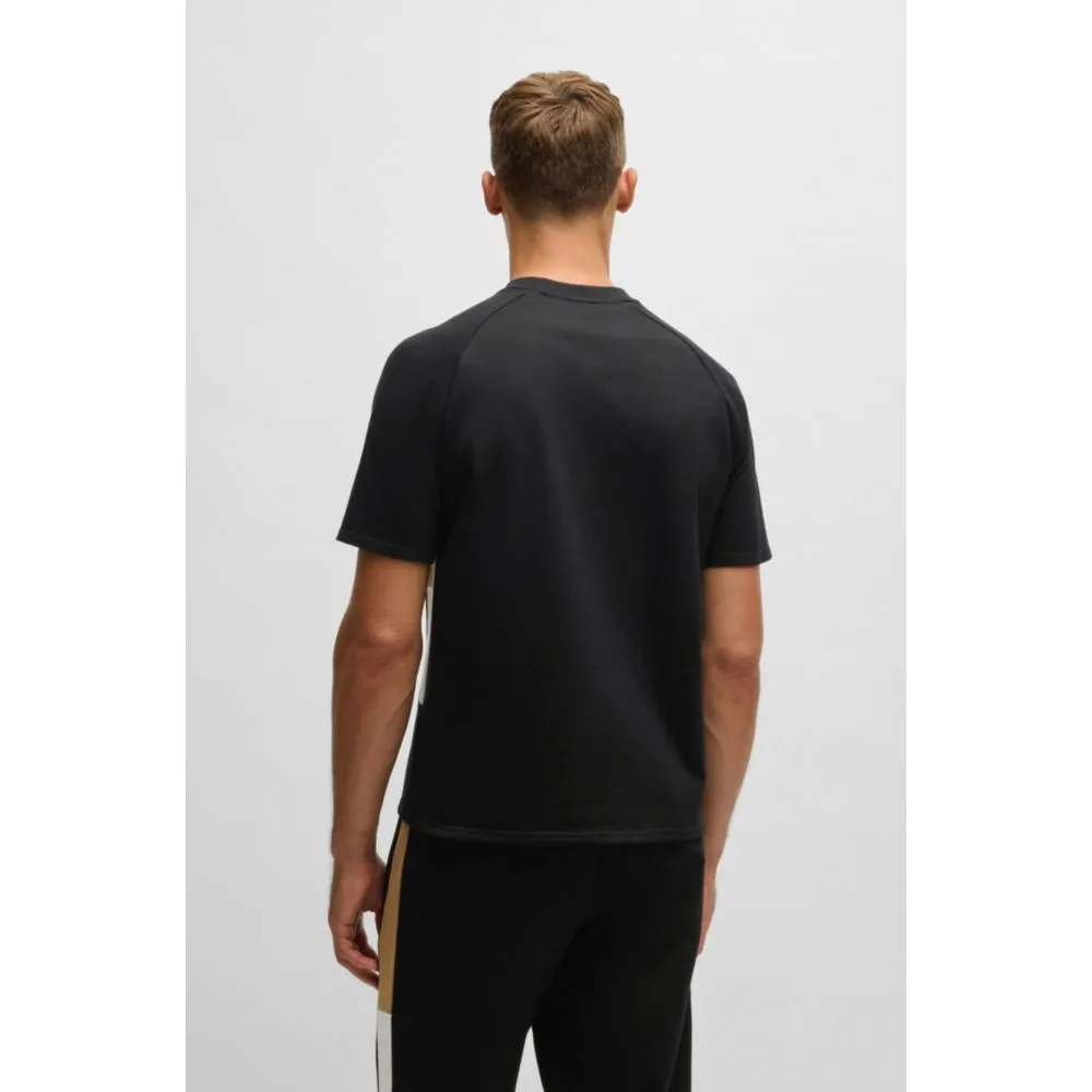 Cotton-terry T-shirt with contrast side panels
