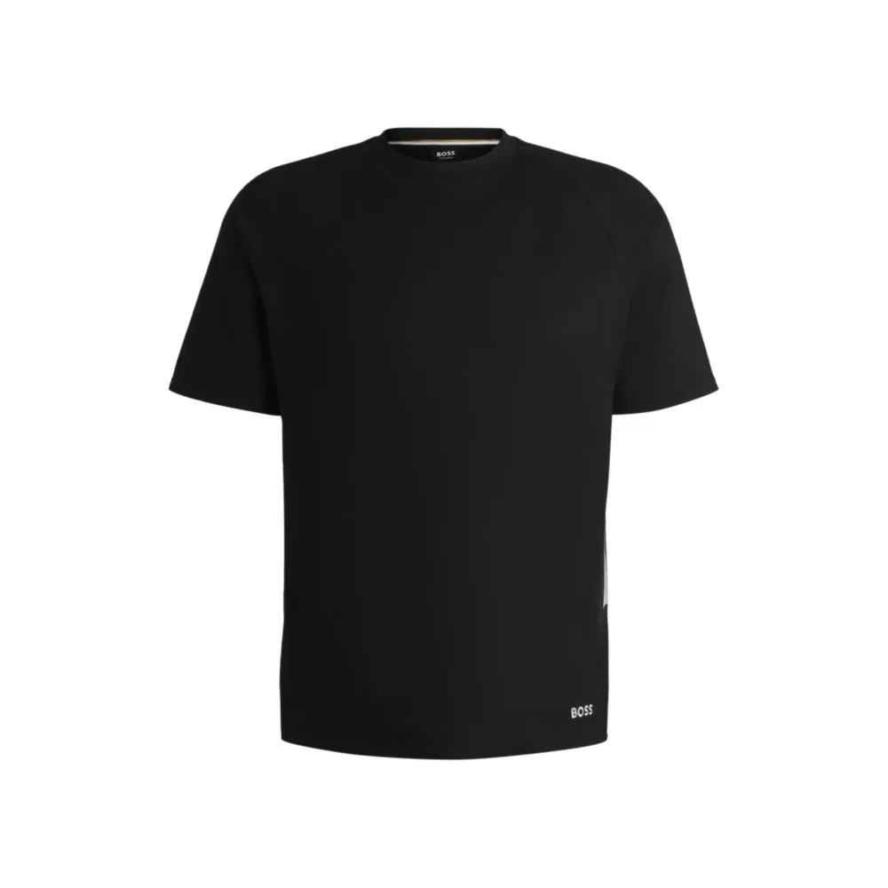 Cotton-terry T-shirt with contrast side panels