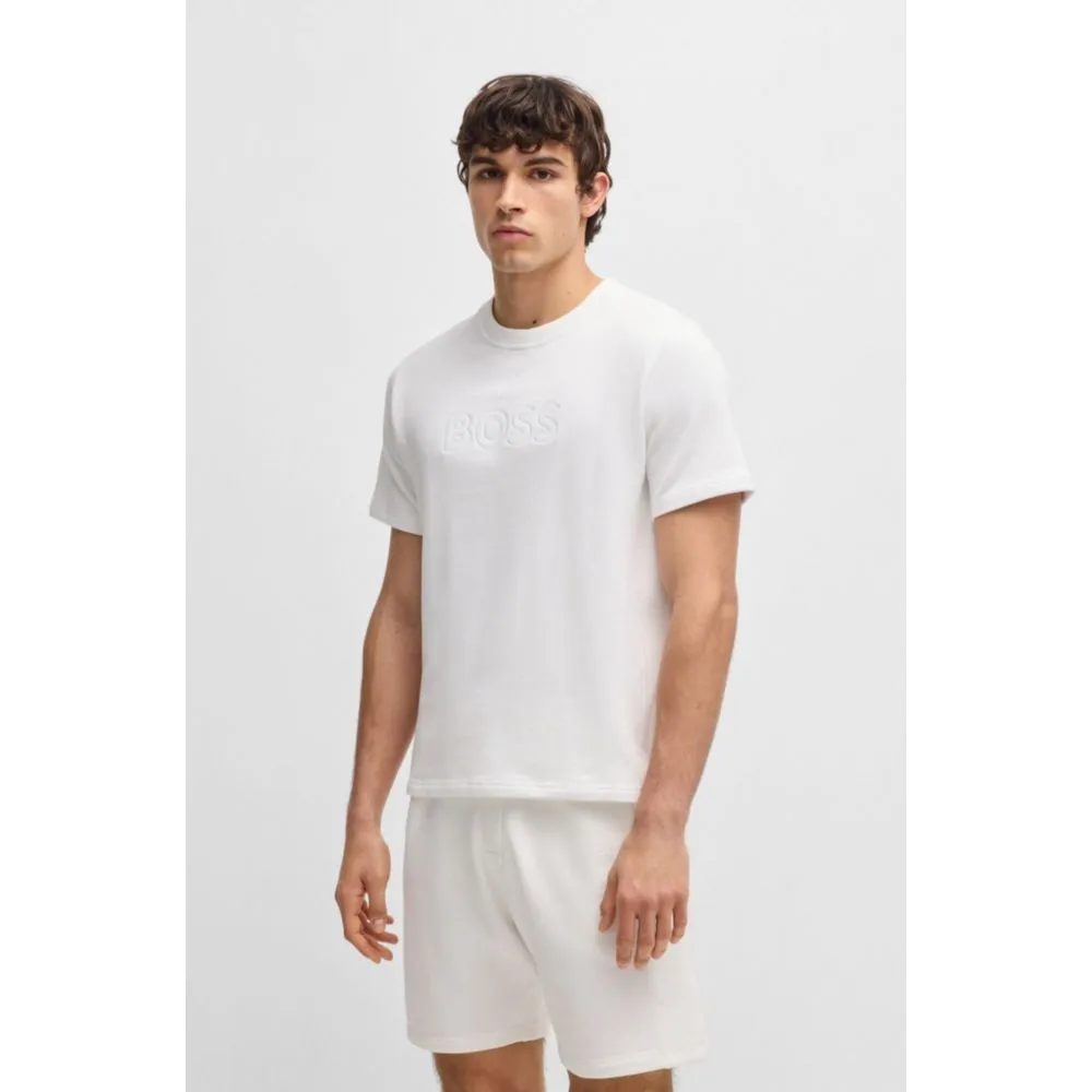 Cotton-terry T-shirt with embroidered logo
