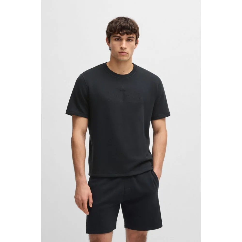 Cotton-terry T-shirt with embroidered logo