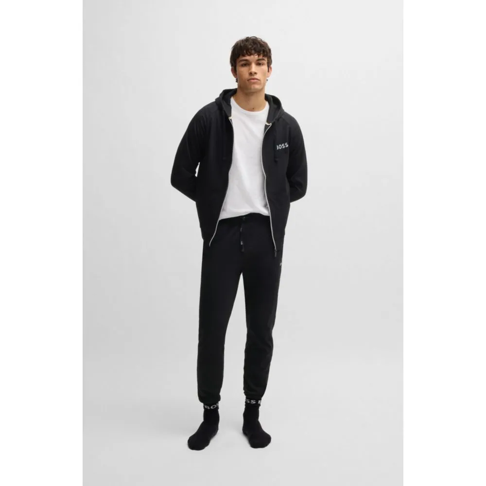 Cotton-terry zip-up hoodie with logo print