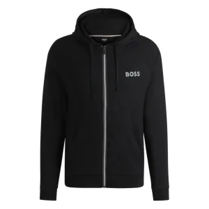Cotton-terry zip-up hoodie with logo print