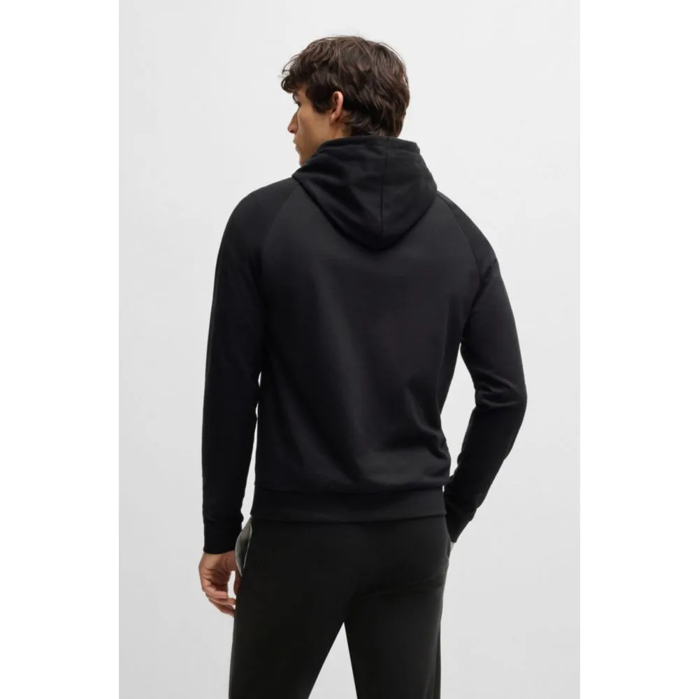 Cotton-terry zip-up hoodie with logo print
