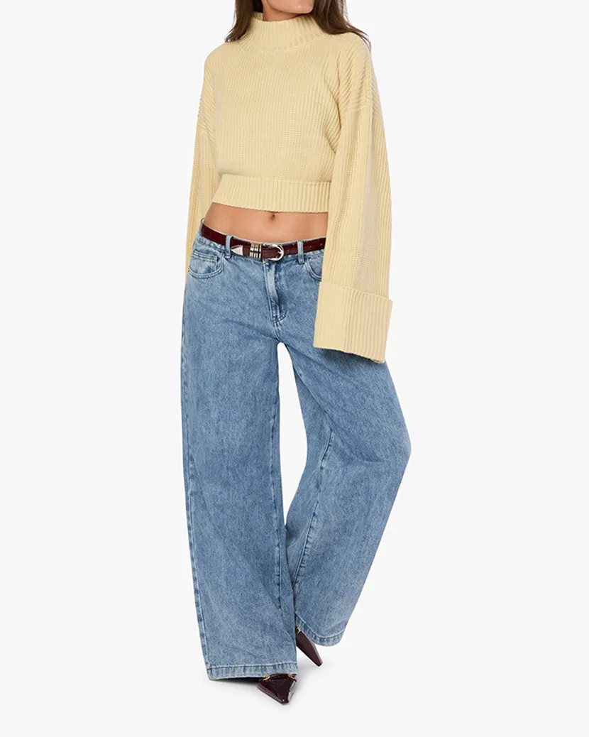Cropped Turtle Neck Sweater