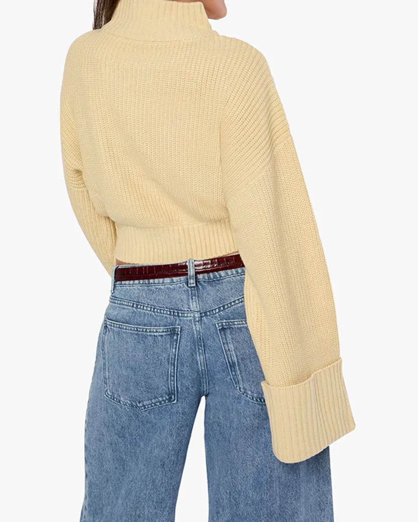 Cropped Turtle Neck Sweater