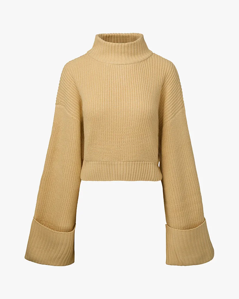 Cropped Turtle Neck Sweater