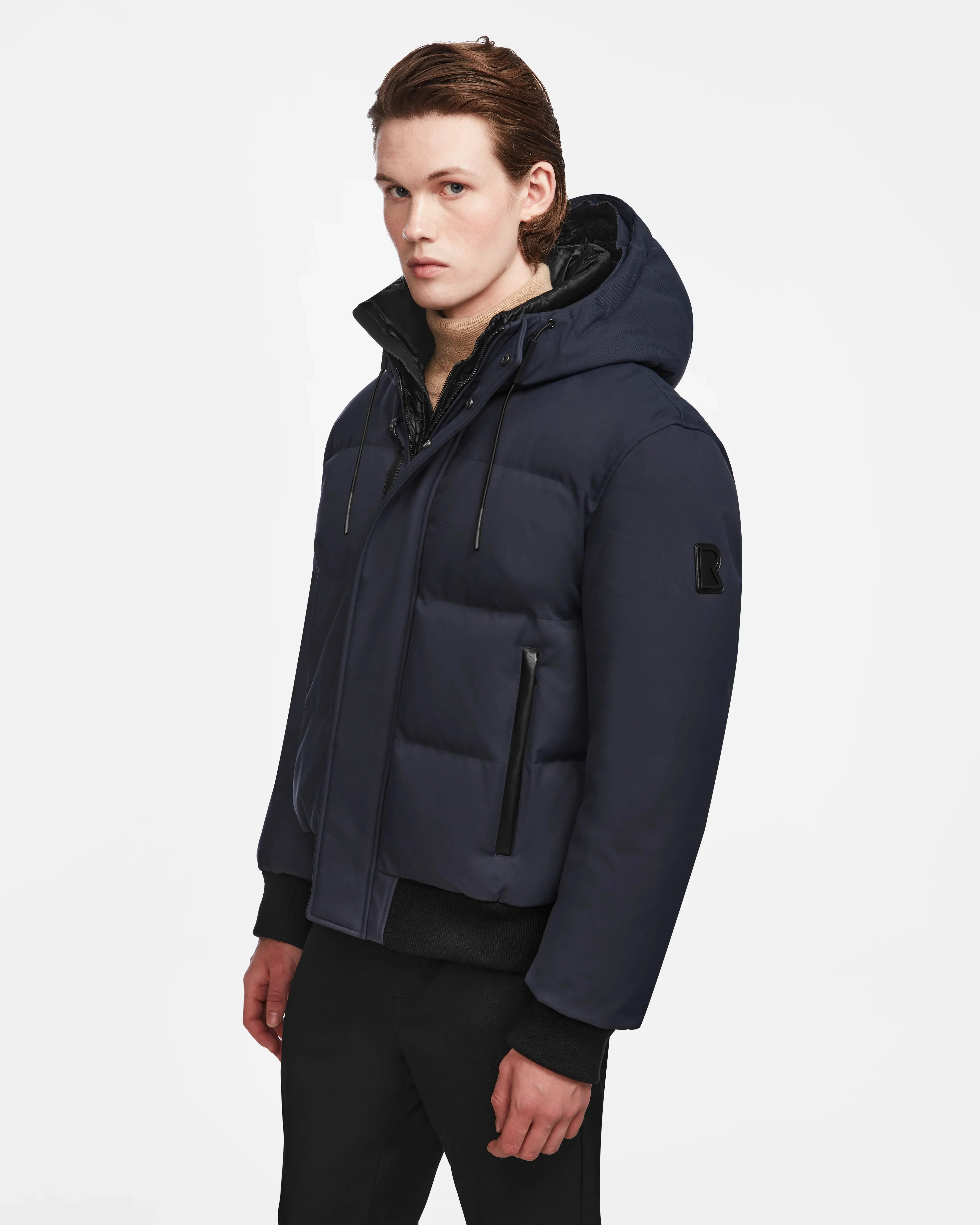 DALLAS MEN'S QUILTED DOWN BOMBER WITH REMOVABLE FAUX FUR