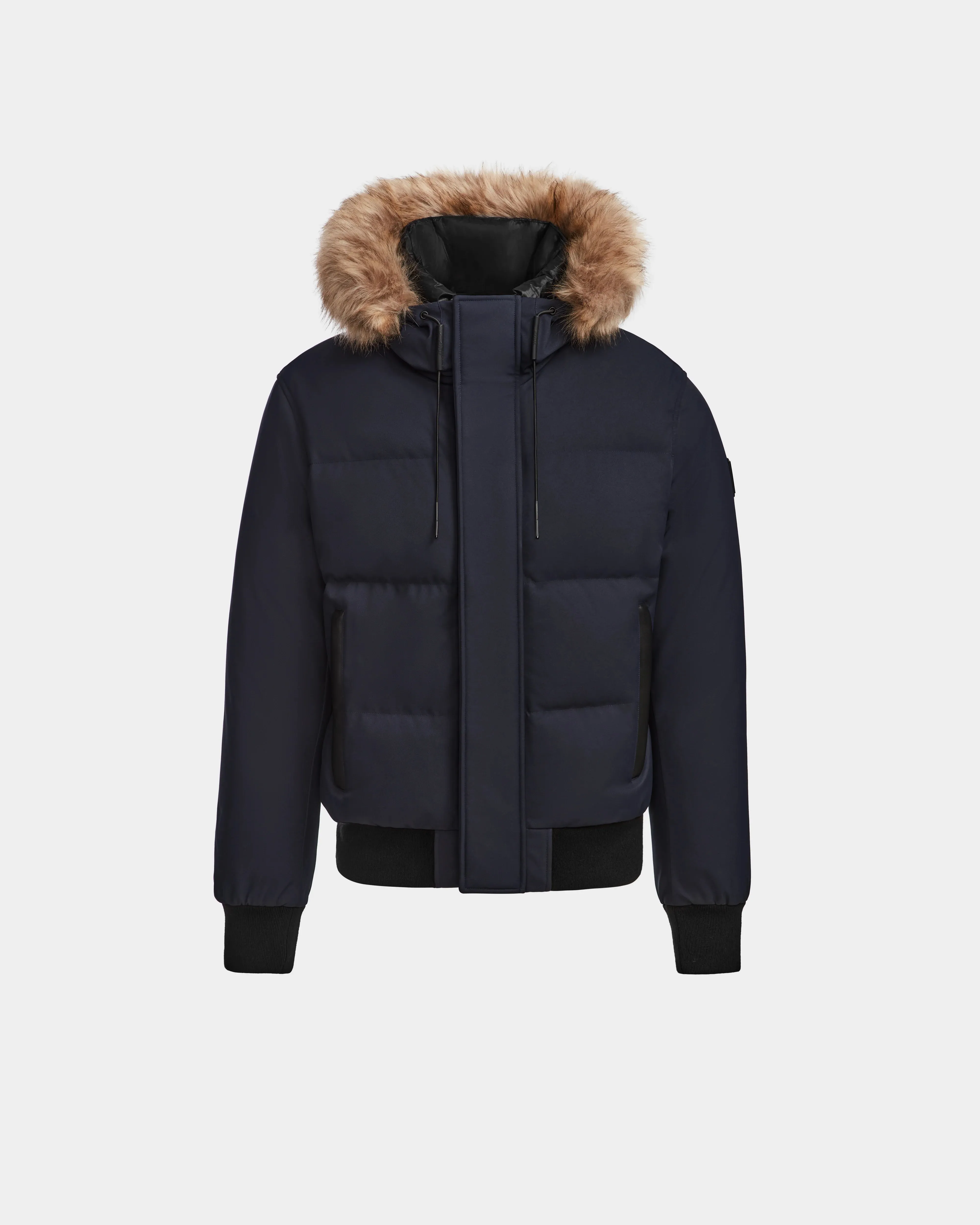 DALLAS MEN'S QUILTED DOWN BOMBER WITH REMOVABLE FAUX FUR