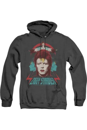 David Bowie Ziggy Heads Adult Heather Hoodie