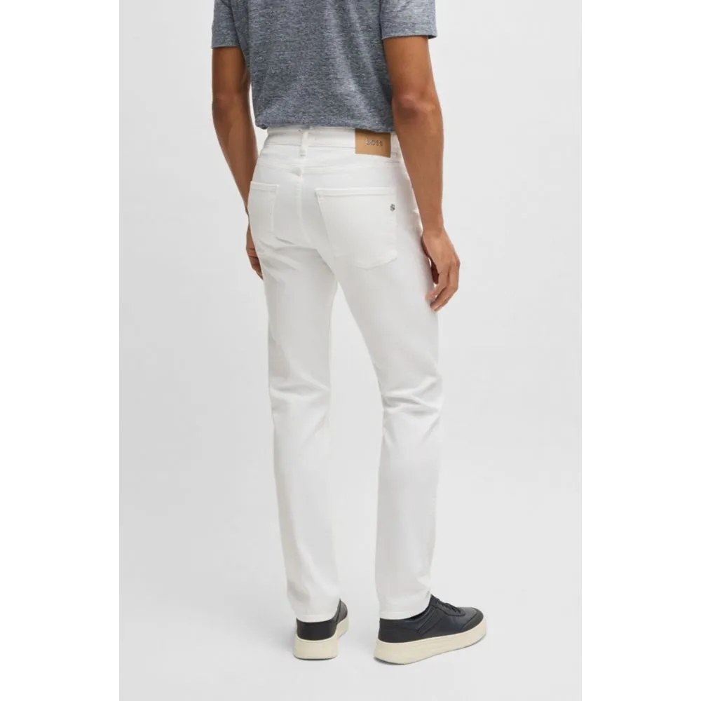 Delaware slim-fit jeans in white comfort-stretch denim