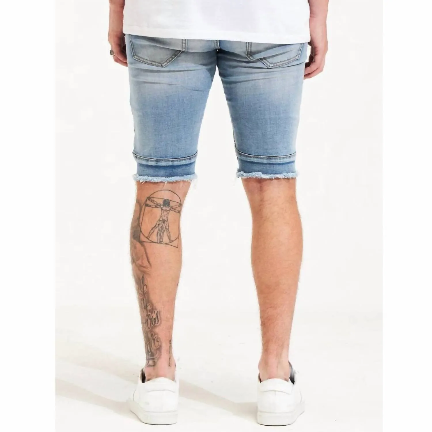 Distressed Ursus Shorts In Stonewash