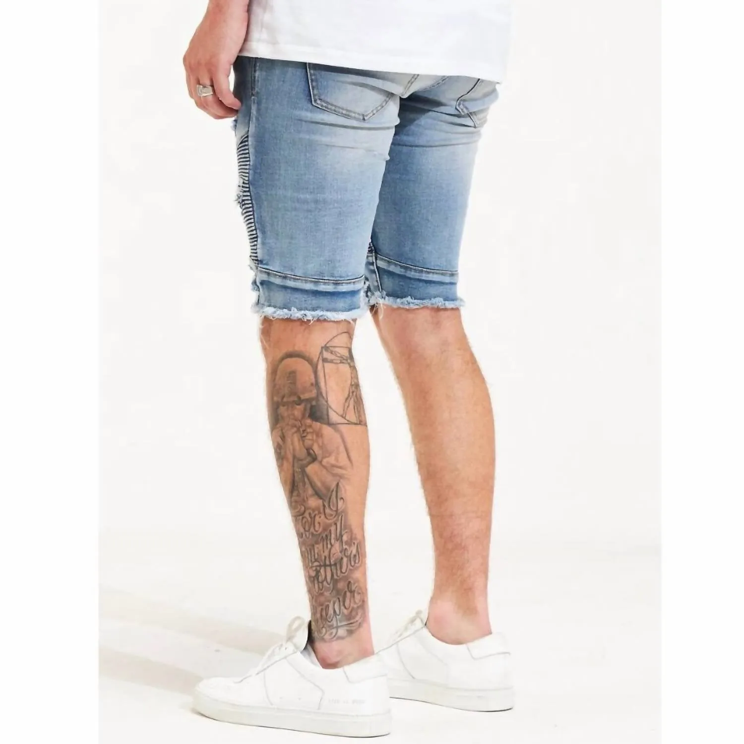 Distressed Ursus Shorts In Stonewash