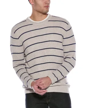 Douglas Anthony Textured Stripe Cashmere-Blend Crewneck Sweater