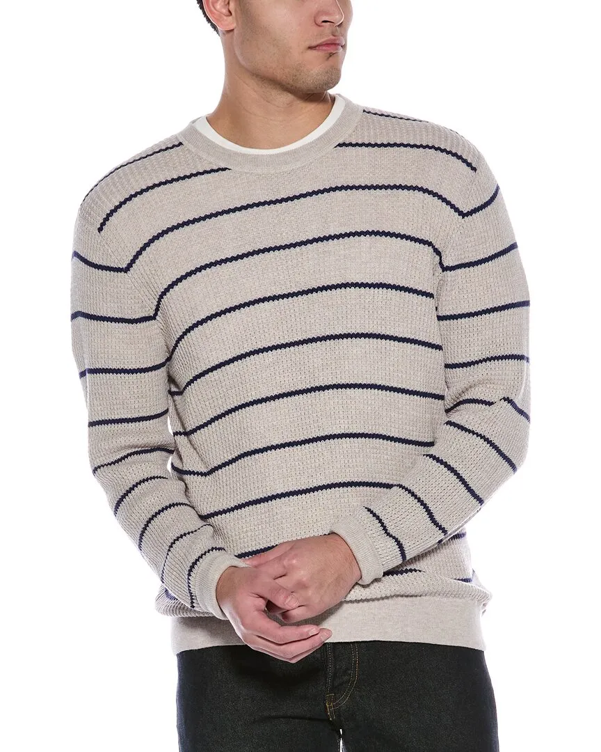Douglas Anthony Textured Stripe Cashmere-Blend Crewneck Sweater