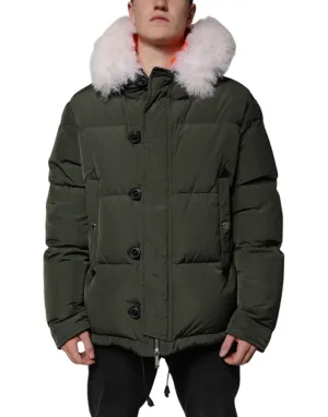 Dsquared² Hooded Long Sleeves Fur Shearling Men's Jacket