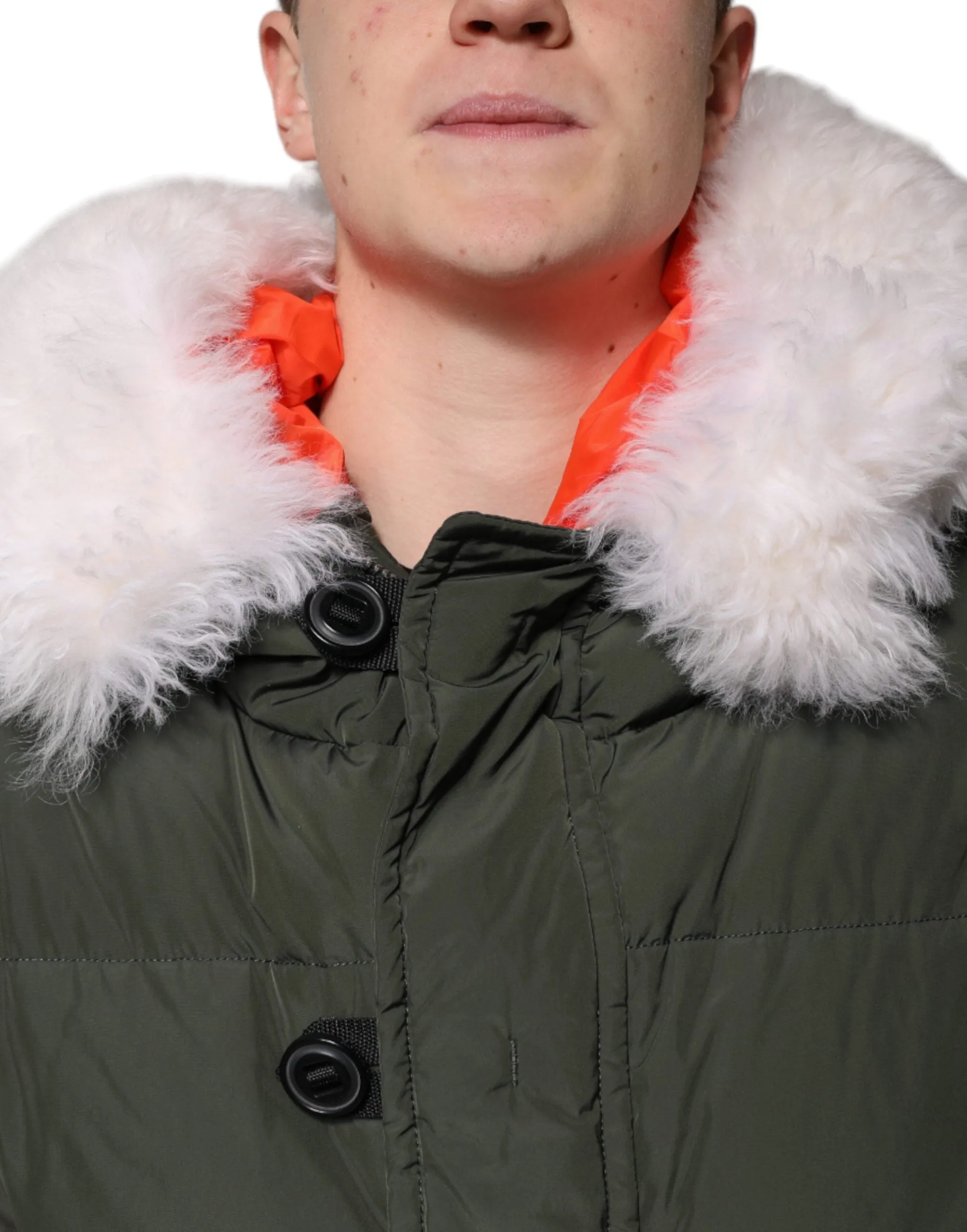 Dsquared² Hooded Long Sleeves Fur Shearling Men's Jacket