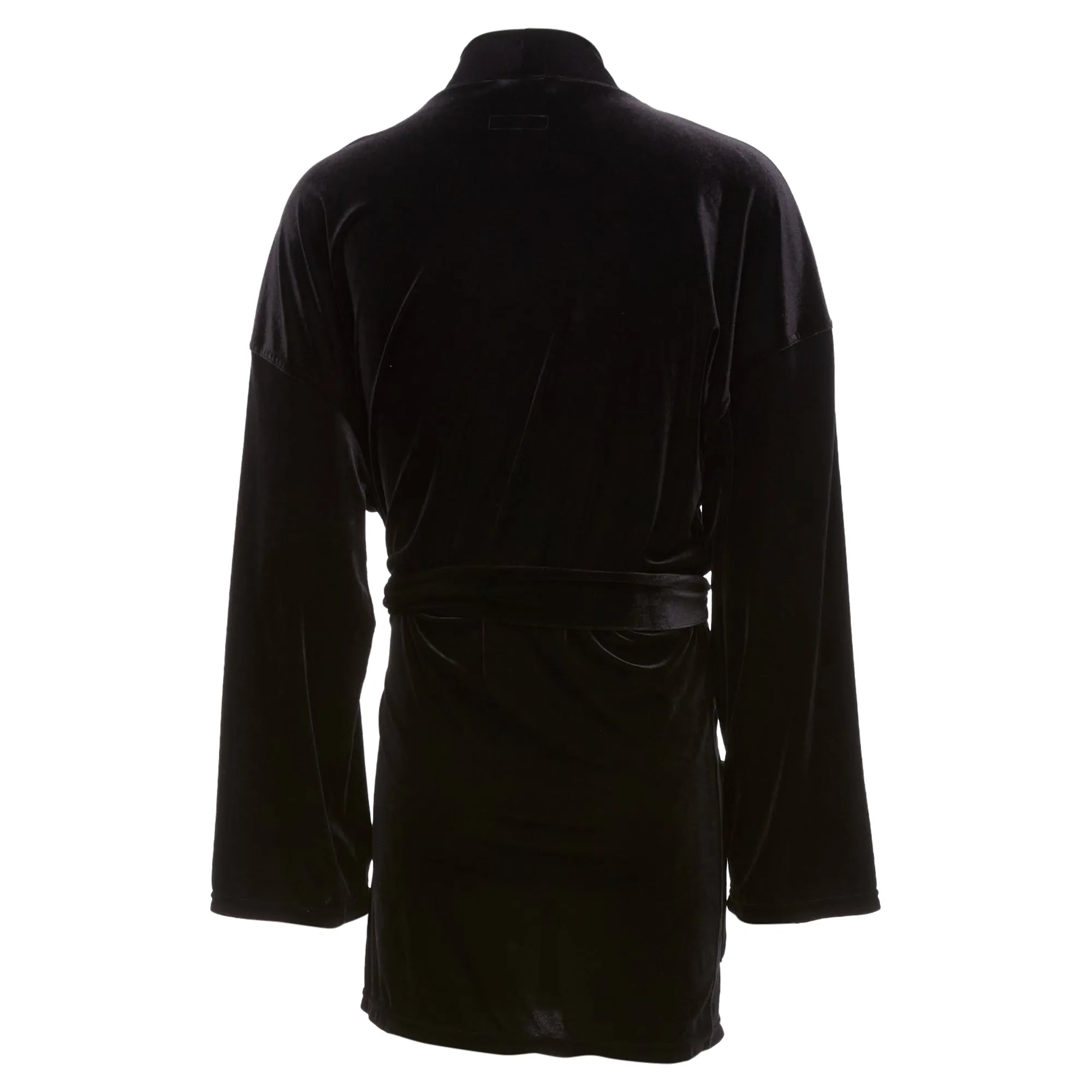 Emporio Armani Velvet GA Embroidered Logo Belted Robe Jacket