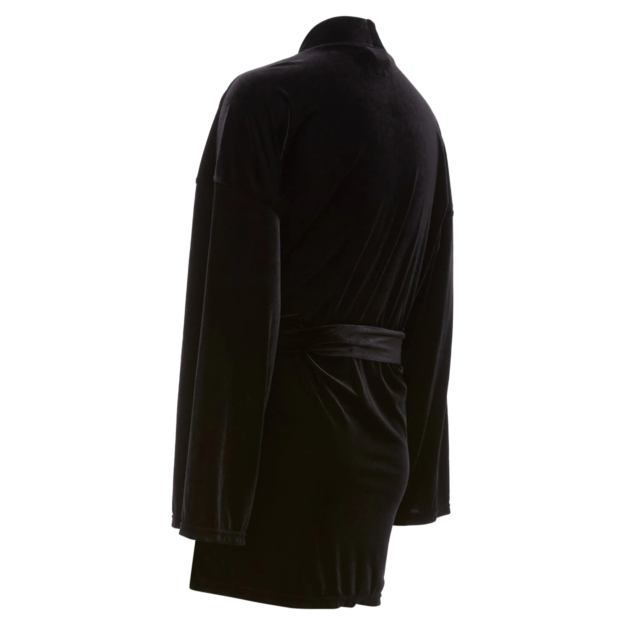 Emporio Armani Velvet GA Embroidered Logo Belted Robe Jacket