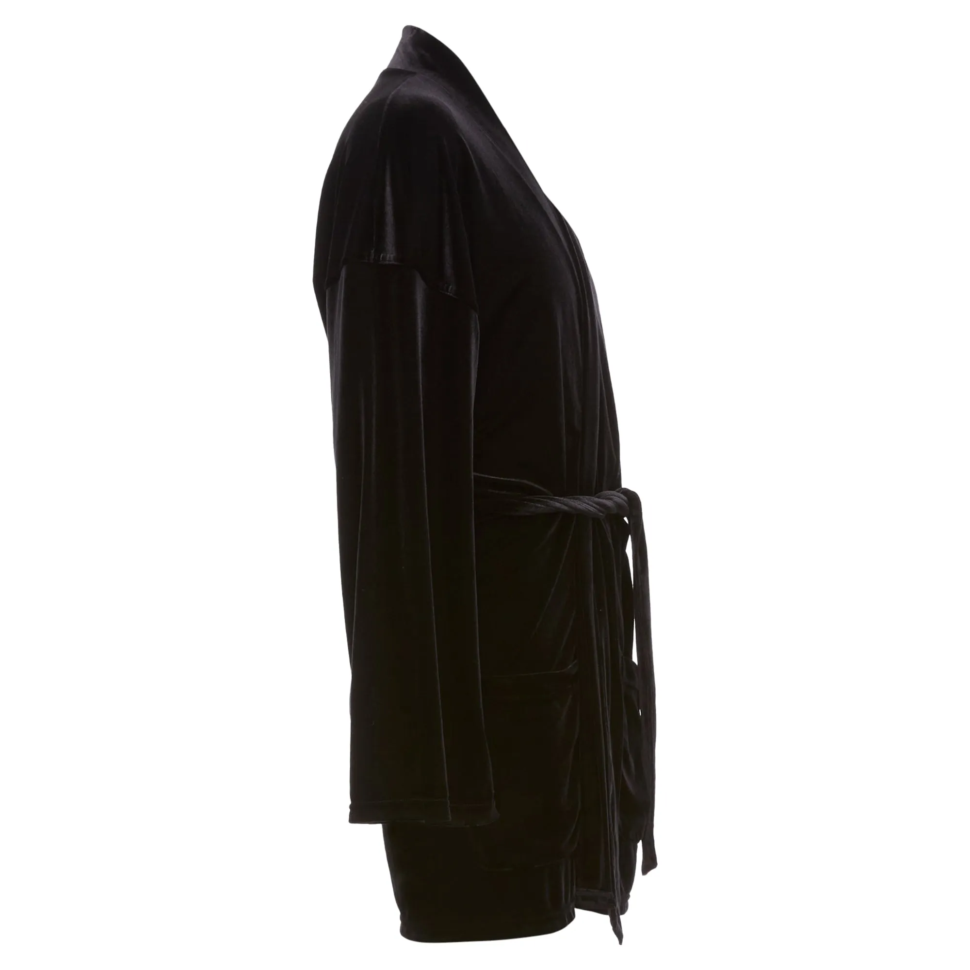 Emporio Armani Velvet GA Embroidered Logo Belted Robe Jacket