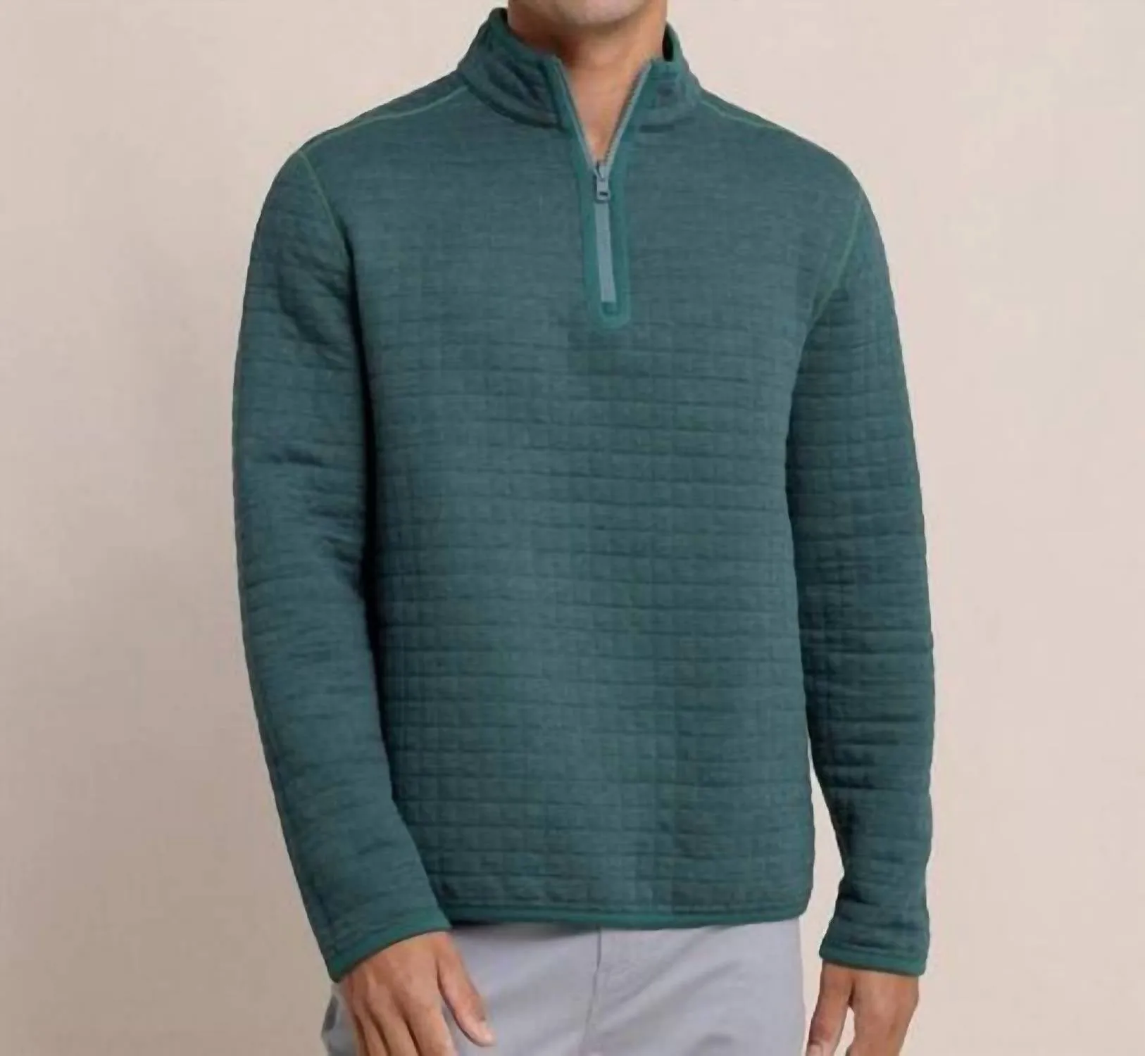 Fairwood Reversible Quarter Zip In Salt Meadow