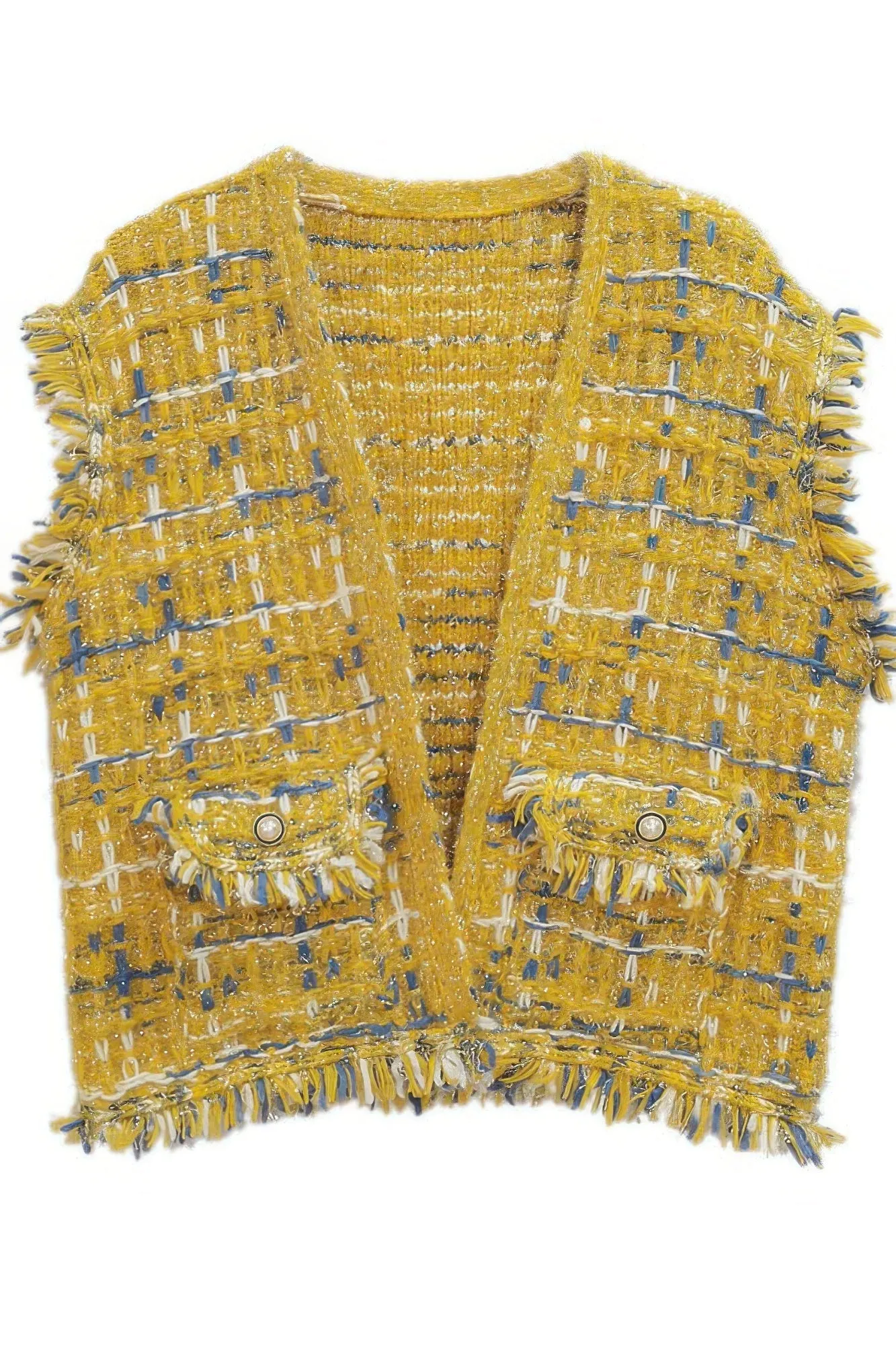 FASHNZFAB Plaid Tweed Vest