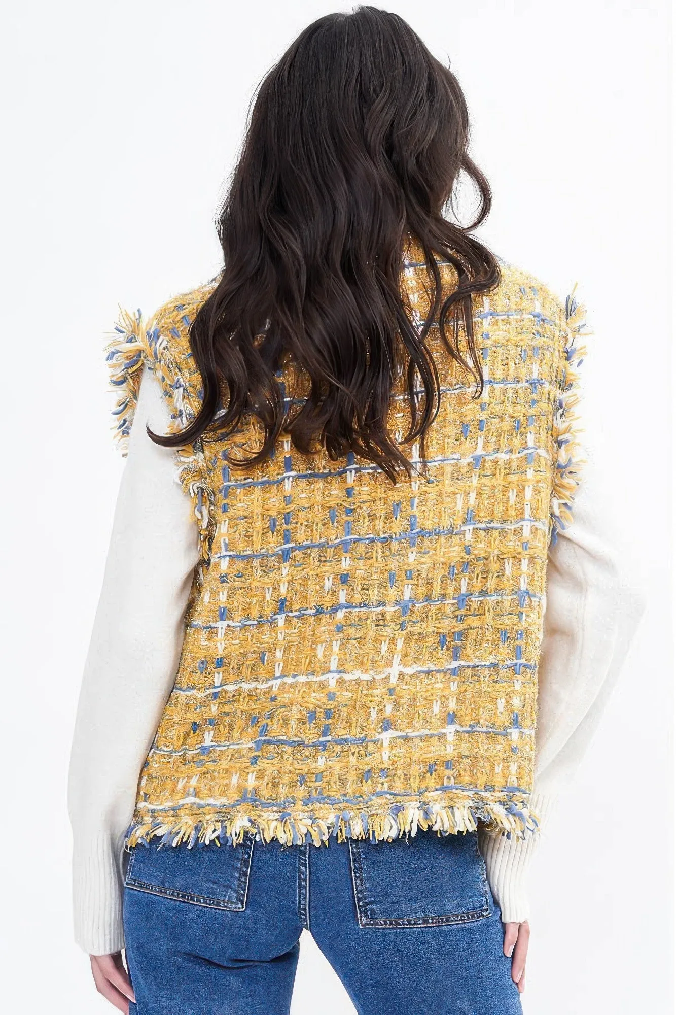FASHNZFAB Plaid Tweed Vest