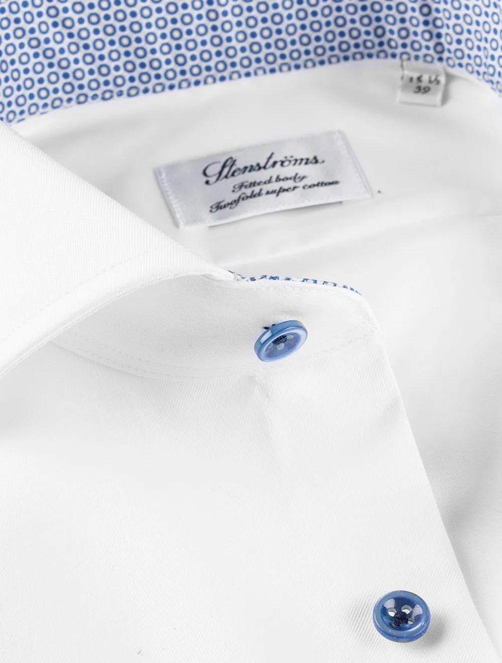 Fitted Contrast Inlay Shirt White