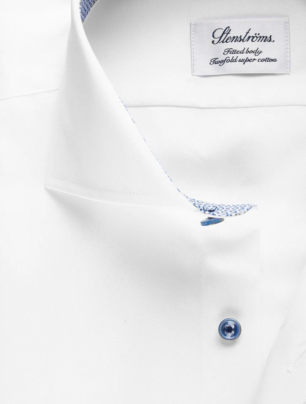 Fitted Contrast Inlay Shirt White