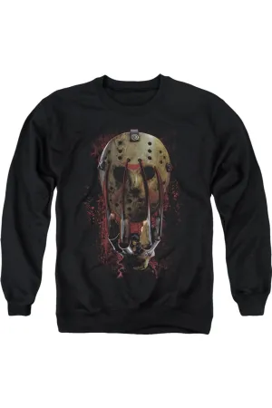 Freddy Vs Jason Mask And Claws Adult Crewneck Sweatshirt