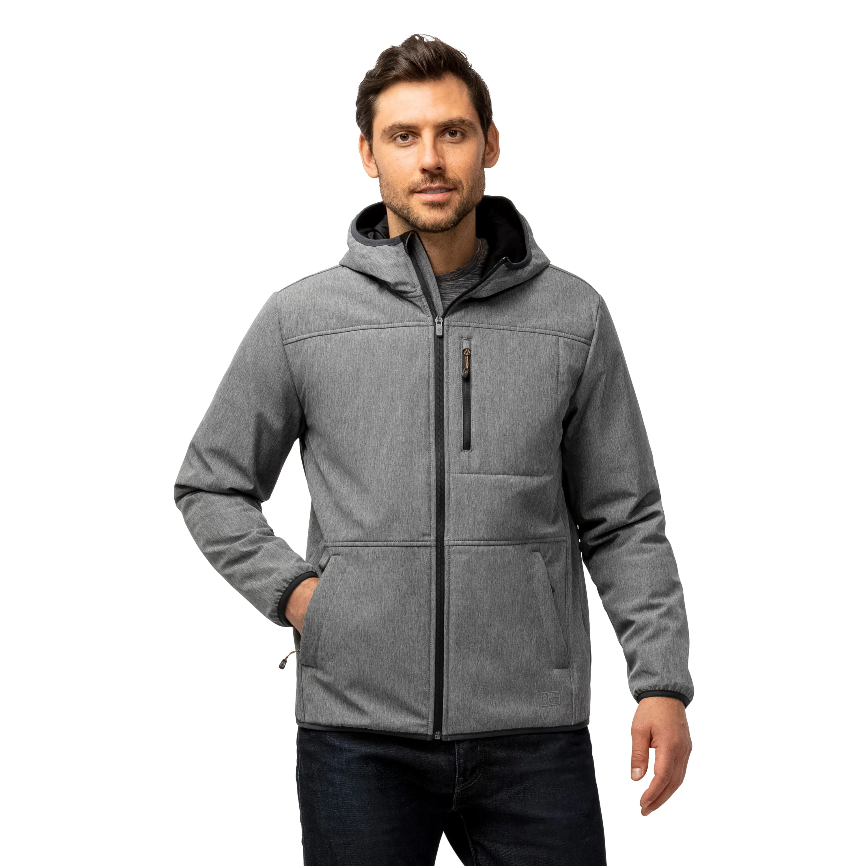 Free Country Men's Melange Stretch Full Zip Hoodie