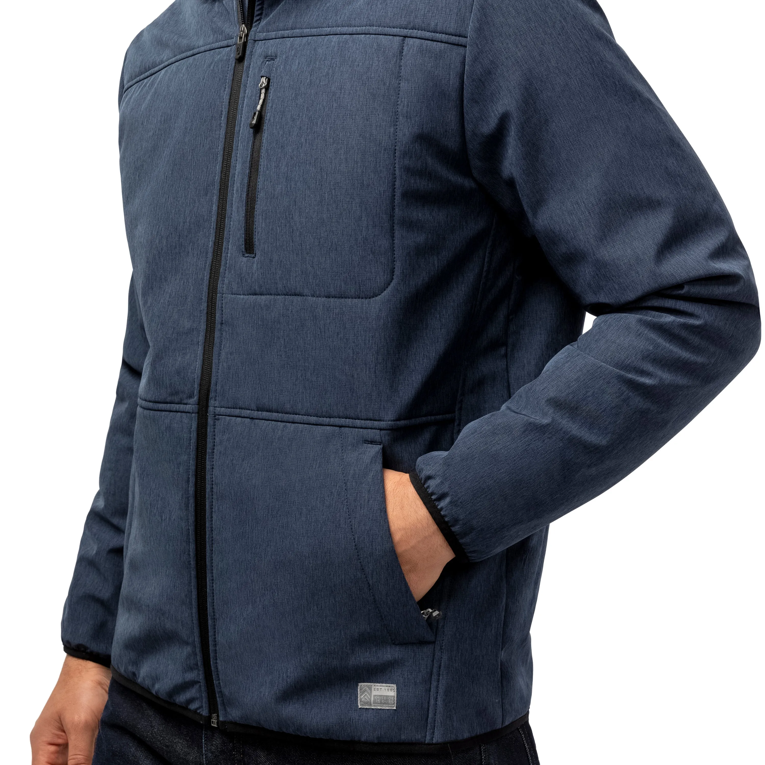 Free Country Men's Melange Stretch Full Zip Hoodie