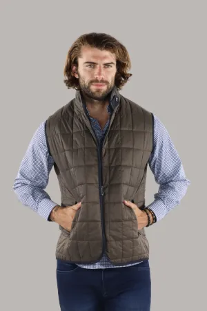 Full Zip Brown Quilted Vest