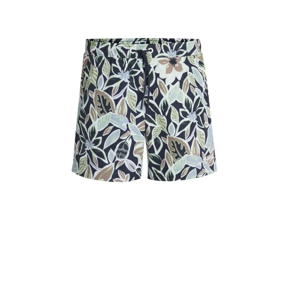 Fully lined swim shorts with seasonal print