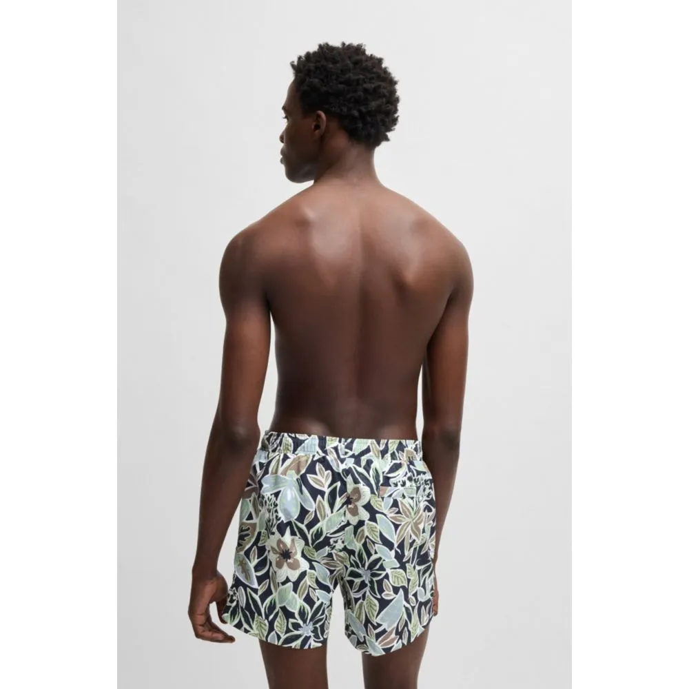 Fully lined swim shorts with seasonal print