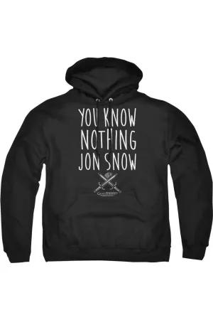 Game Of Thrones You Know Nothing Jon Snow Adult Pull Over Hoodie / Hooded Sweatshirt