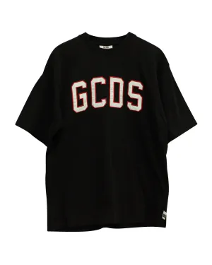GCDS Logo-Print T-shirt in Black Cotton