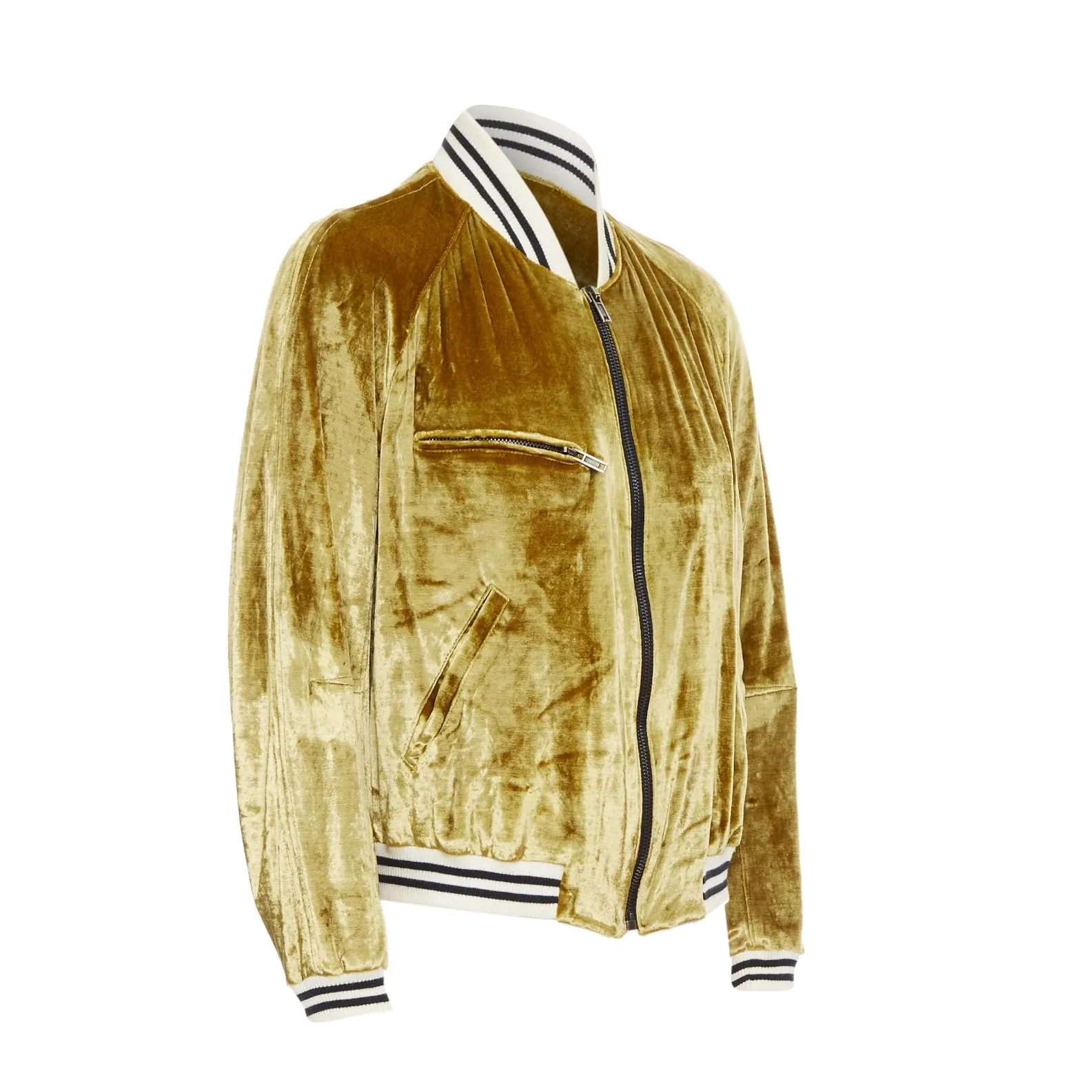 Haider Ackermann Runway Crushed Velvet Teddy Bomber Jacket