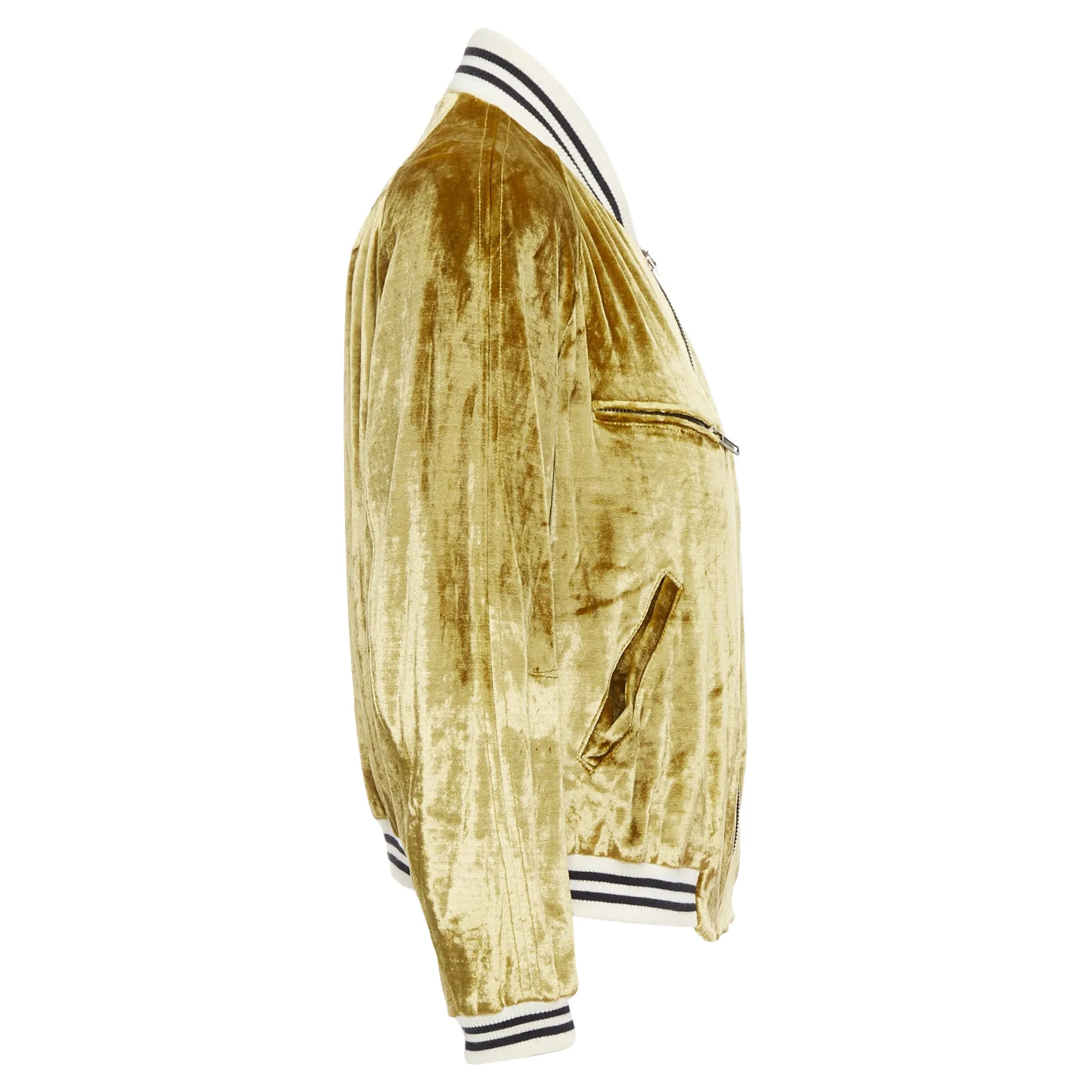 Haider Ackermann Runway Crushed Velvet Teddy Bomber Jacket