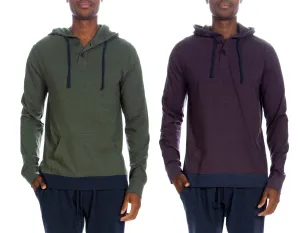 Henley Hoody With Contrast Hem 2 pack