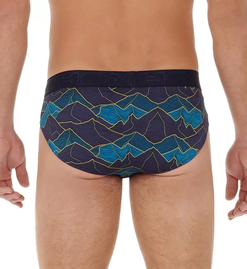 HOM Lino 402634 Underwear Men's Small Navy Leaf Print Stretch Mini Brief JDM345