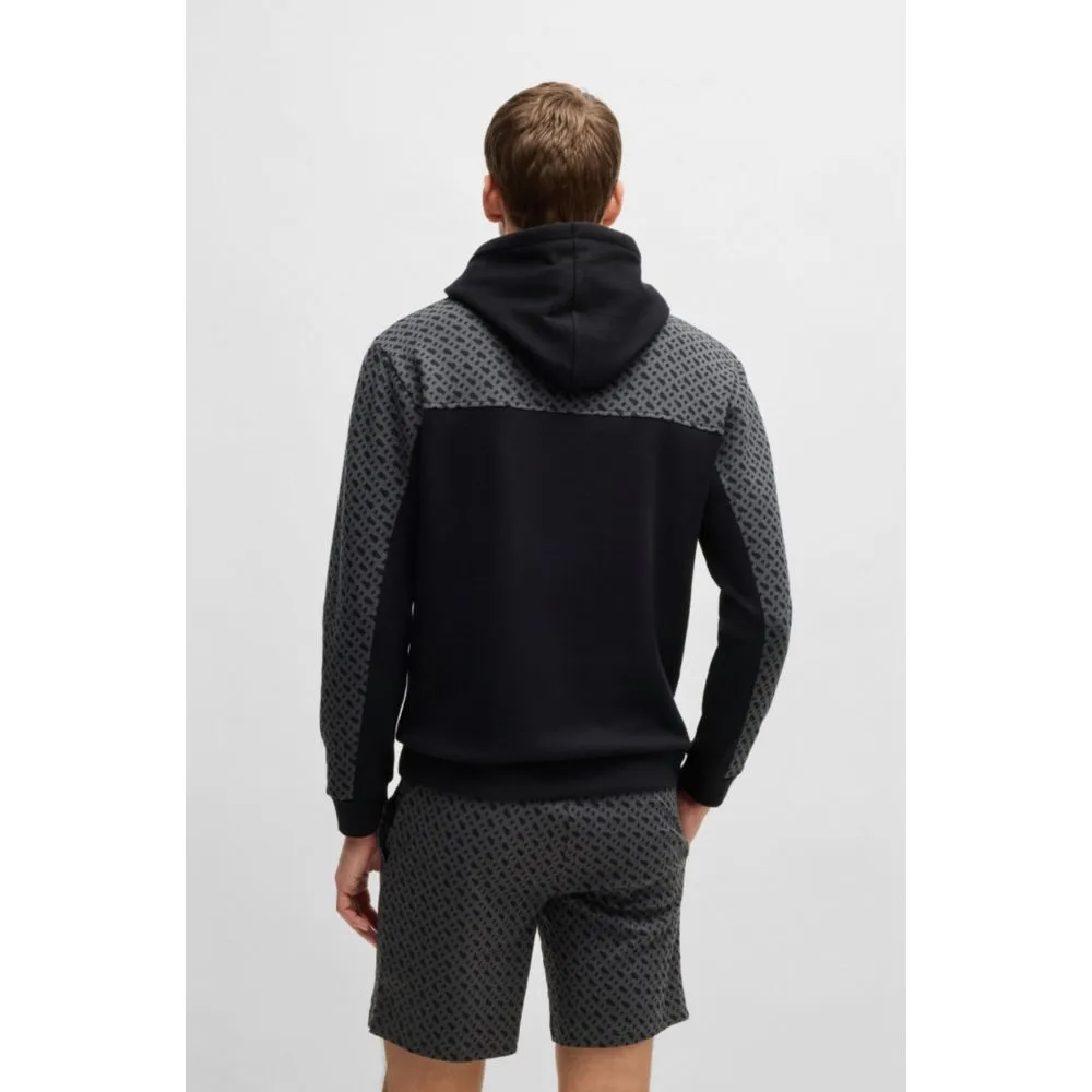 Hoodie with monogram pattern