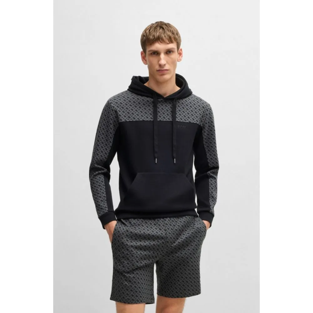 Hoodie with monogram pattern