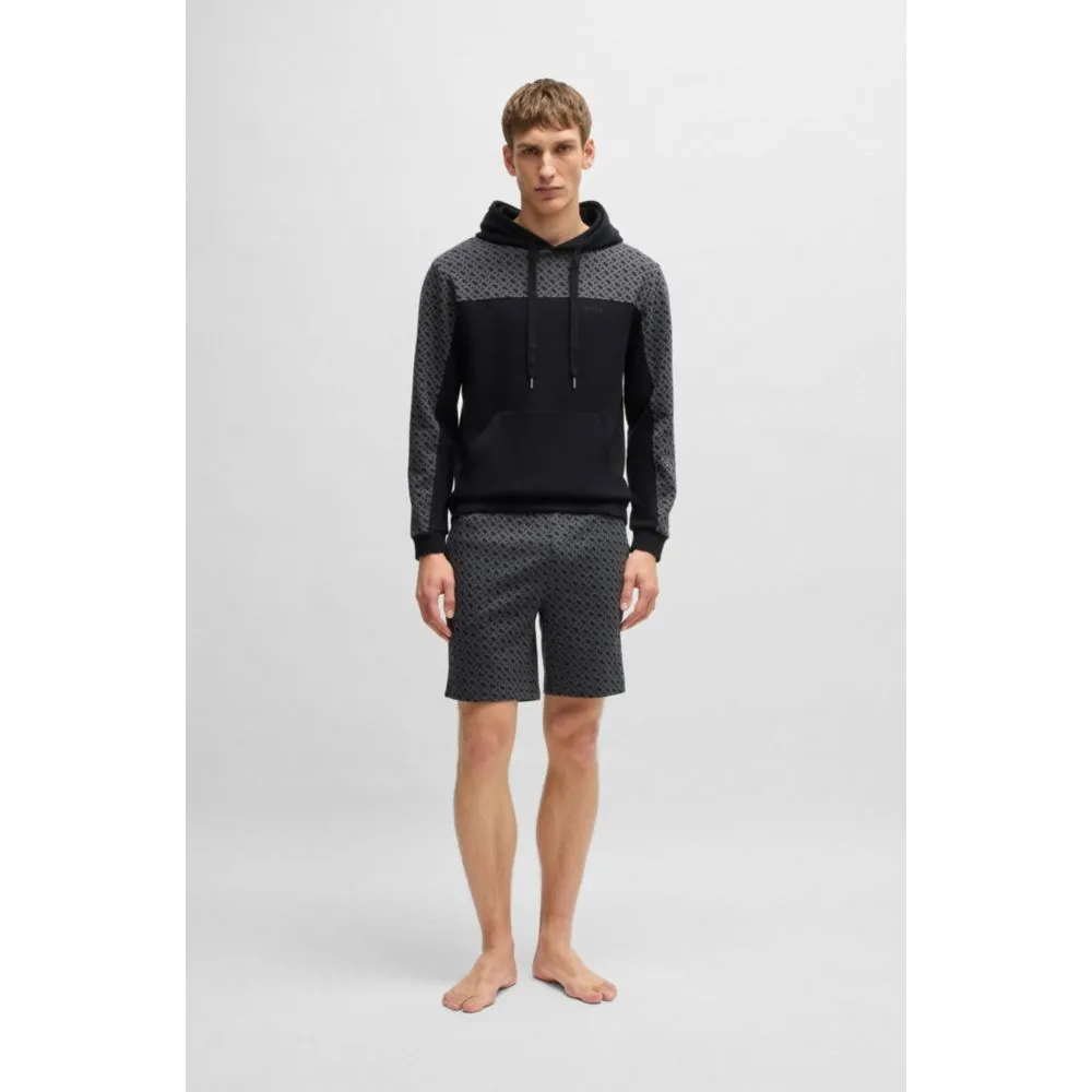 Hoodie with monogram pattern