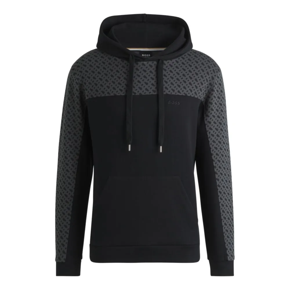 Hoodie with monogram pattern